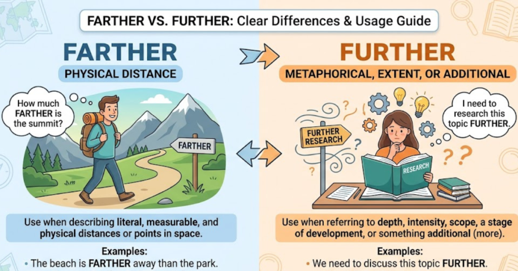 Farther vs Further: Clear Differences & Usage Guide