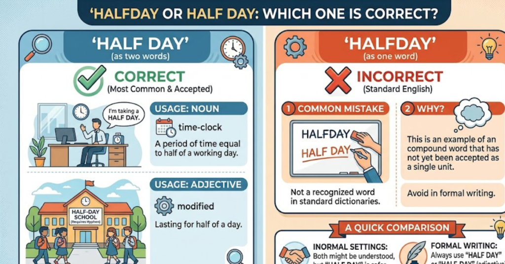Halfday or Half Day: Which One Is Correct?