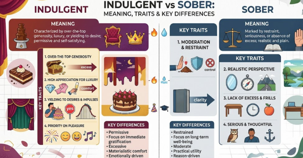 Indulgent vs Sober: Meaning, Traits & Key Differences
