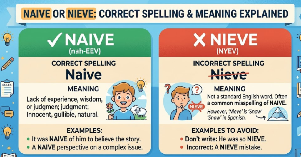Naive or Nieve: Correct Spelling & Meaning Explained