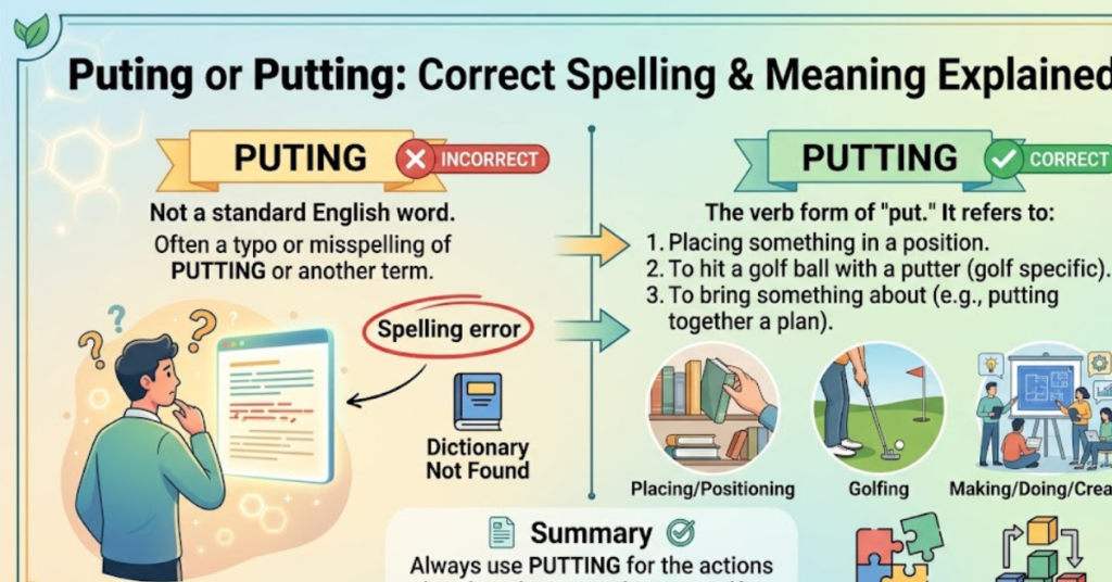 Puting or Putting: Correct Spelling & Meaning Explained