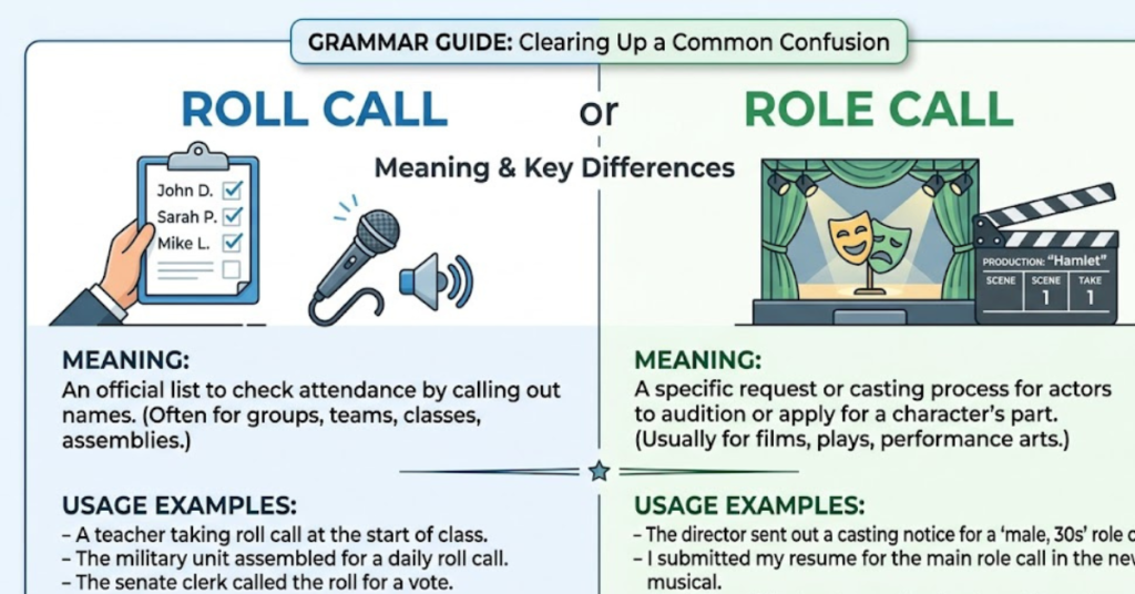 Roll Call or Role Call: Meaning & Key Differences