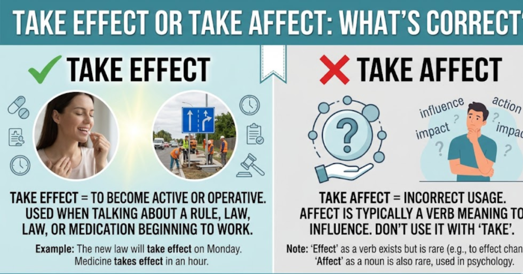 Take Effect or Take Affect: What’s Correct?