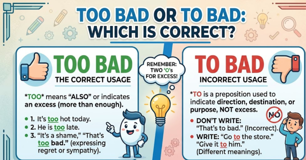 Too Bad or To Bad: Which Is Correct?