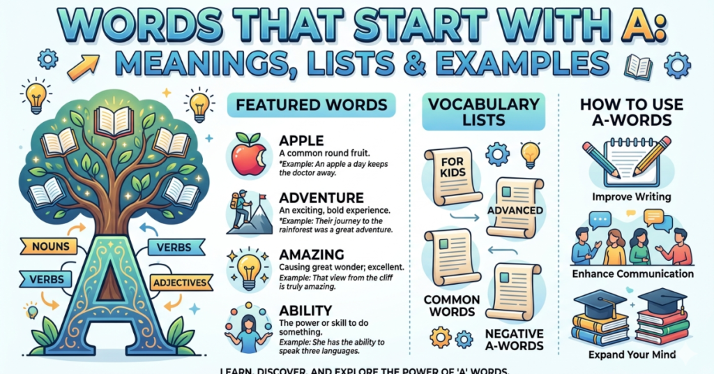Words That Start With A: Meanings, Lists & Examples