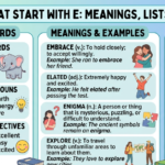 Words That Start With E Meanings, Lists & Examples