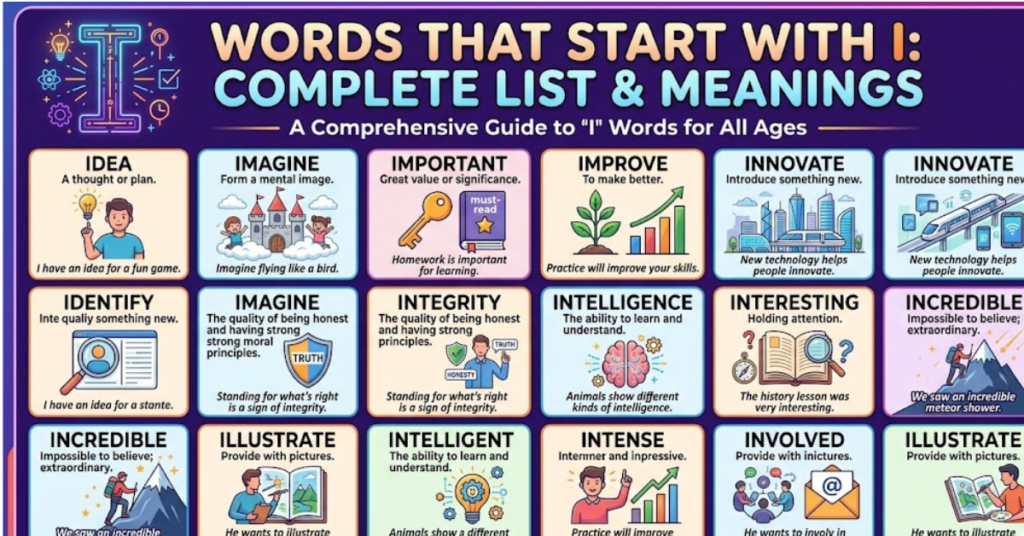 Words That Start With I Complete List & Meanings