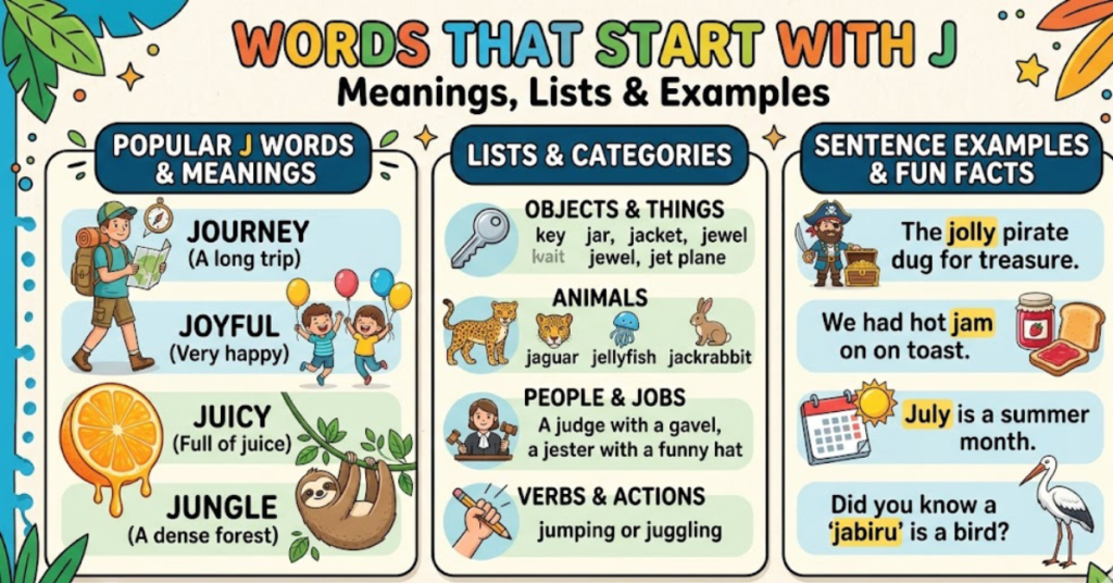 Words That Start With J Meanings, Lists & Examples
