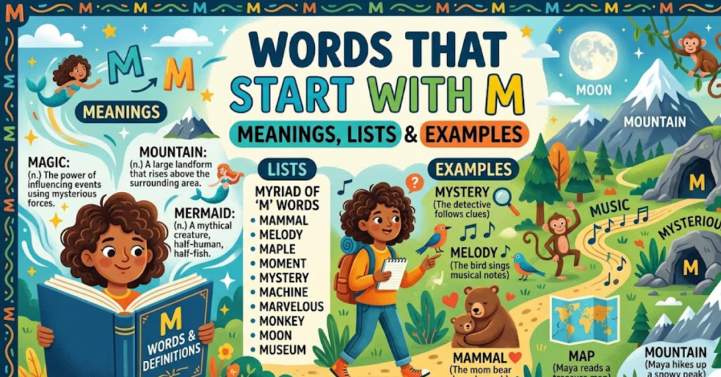 Words That Start With M Meanings, Lists & Examples.