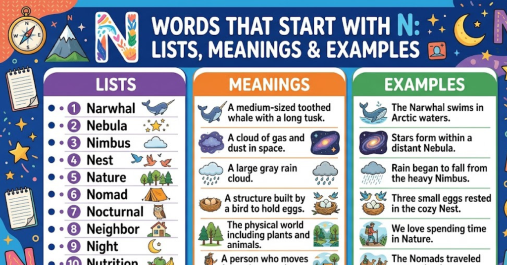 Words That Start With N Meanings, Lists & Examples