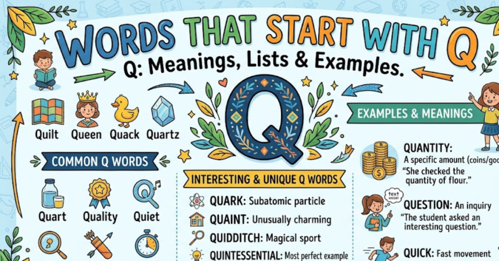 Words That Start With Q Meanings, Lists & Examples
