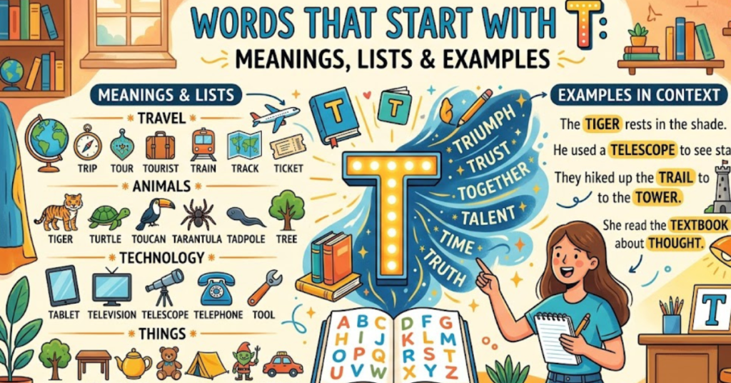 Words That Start With T: Meanings, Lists & Examples