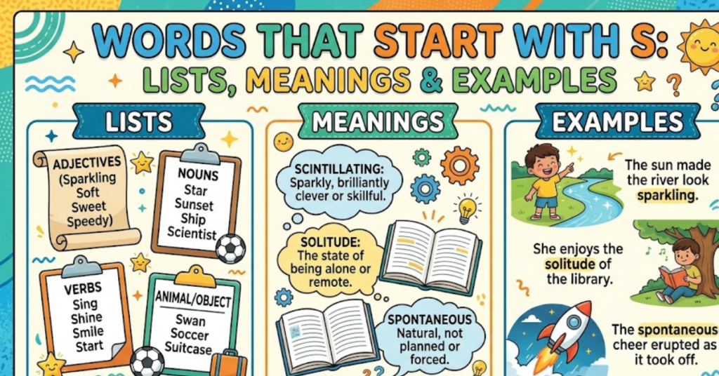 Words That Start With s: Meanings, Lists & Examples