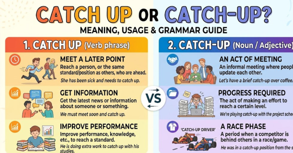 Catch Up or Catchup? Meaning, Usage & Grammar Guide