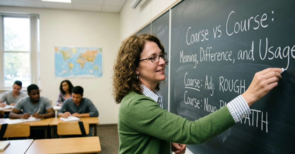 Coarse vs Course: Meaning, Difference, and Usage