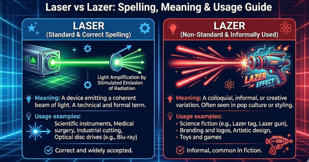 Laser vs Lazer: Spelling, Meaning & Usage Guide