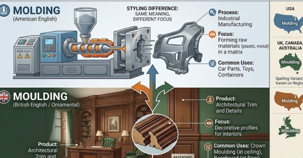 Molding or Moulding: What’s the Difference?