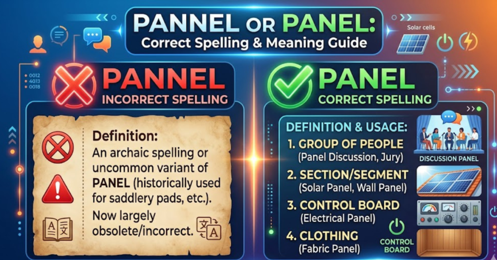 Pannel or Panel Correct Spelling & Meaning Guide