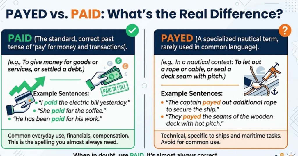 Payed vs Paid: What’s the Real Difference?
