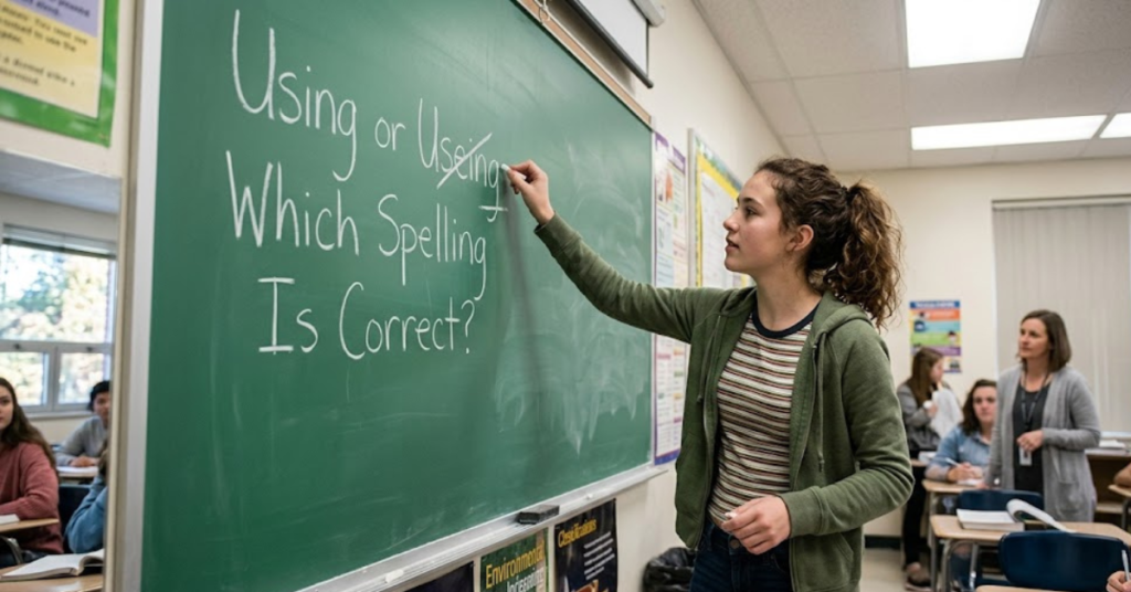 Useing or Using Which Spelling Is Correct