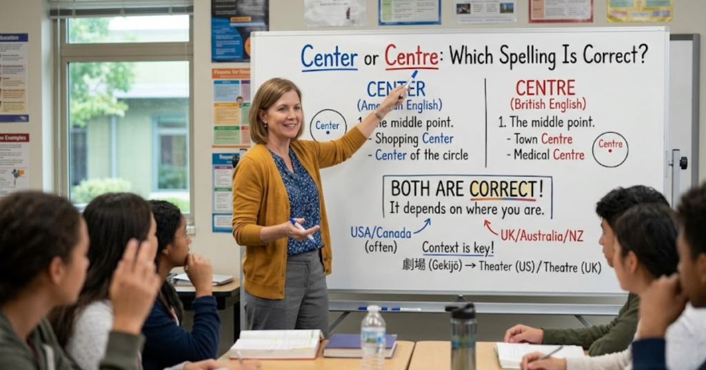 Center or Centre Which Spelling Is Correct